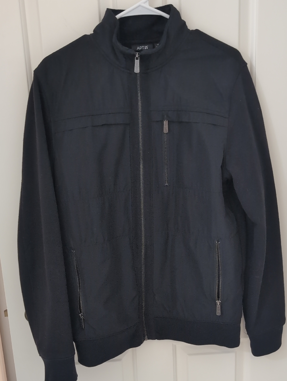 Men Apt 9 Black Full Zip Military Jacket - Medium